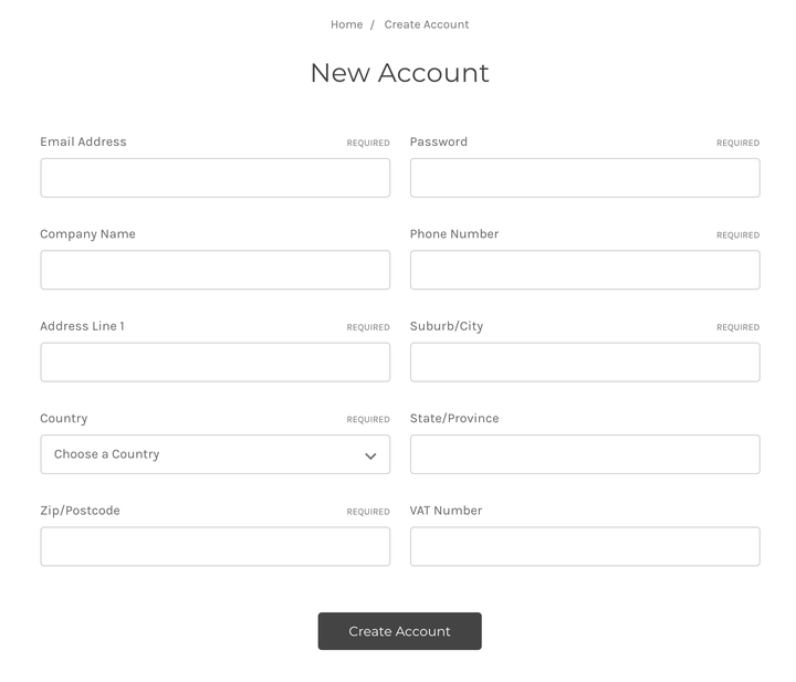 BigCommerce Customer Registration Form