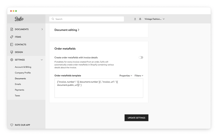 Enable creation of order metafields