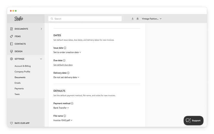 Change the default issue dates