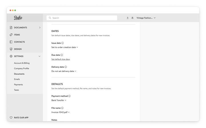 Set default delivery dates