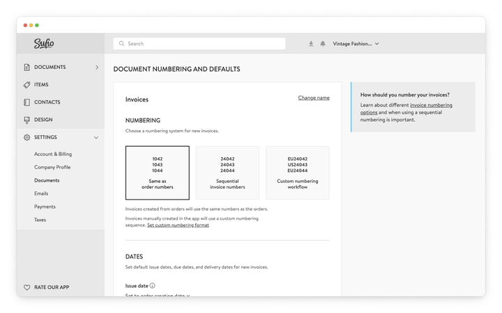 Rename the documents in Sufio