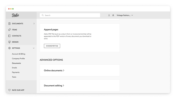 attach additional pages to your PDF invoices