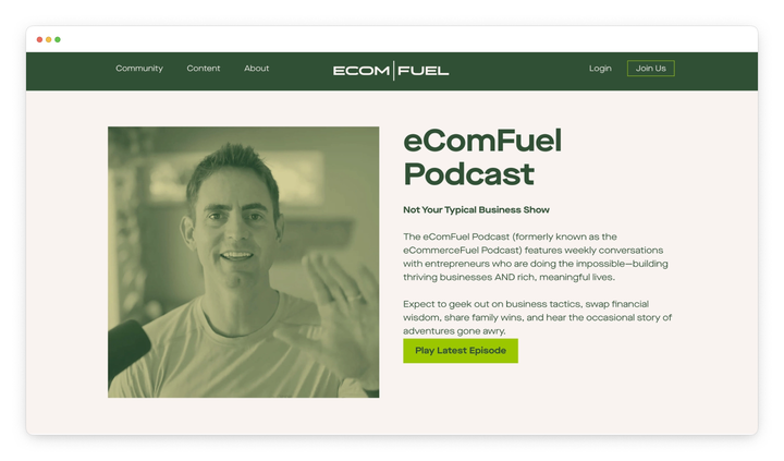 Ecomfuel podcast ecommerce entrepreneurs