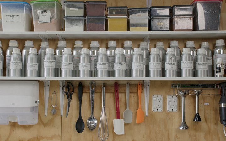 Fair square soapery ingredients in the studio