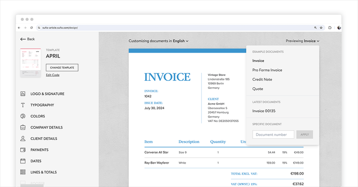 Sufio template design preview