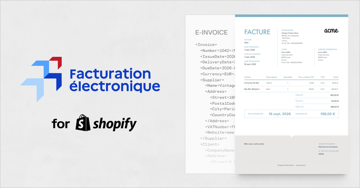 E-invoicing support for French Shopify stores