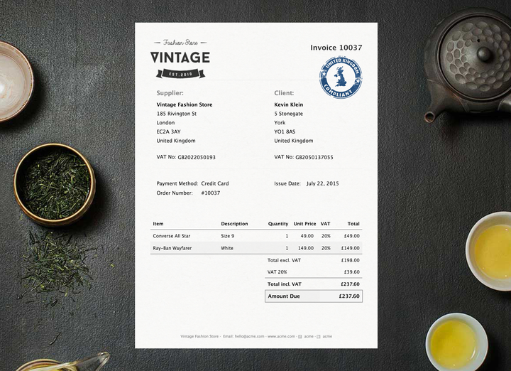 Invoice British