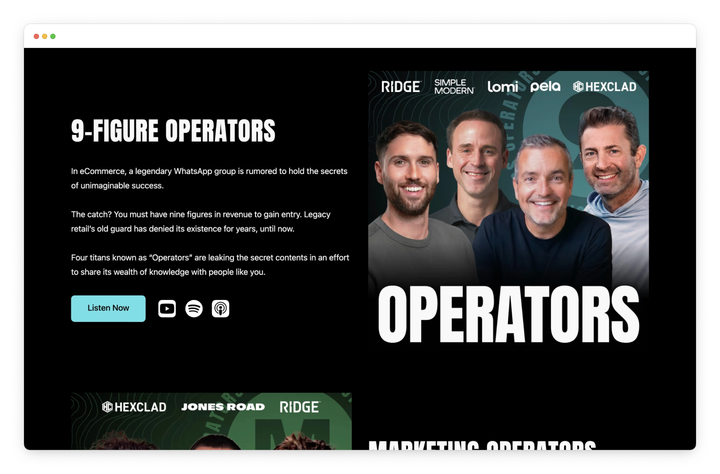 Operators podcast 9 figure ecommerce