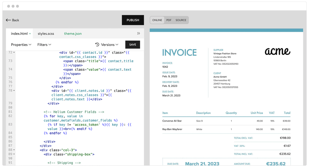 Rendering Helium Customer Fields in Sufio