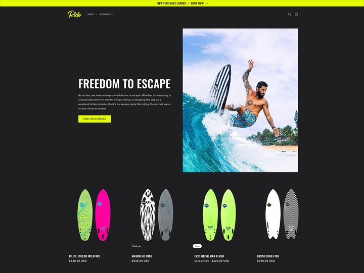 Shopify ride theme