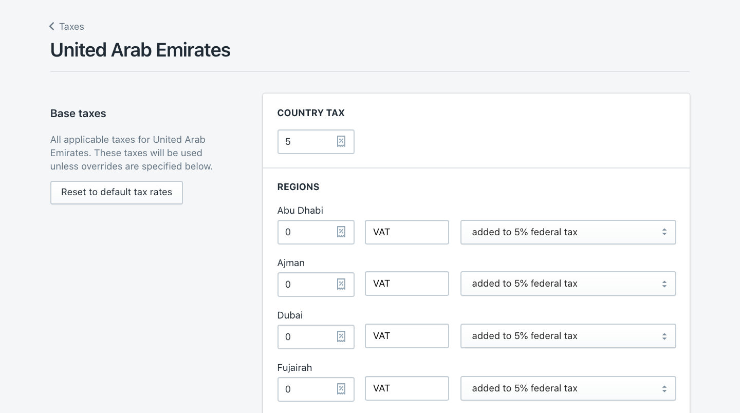Set up UAE taxes in your Shopify store Sufio for Shopify