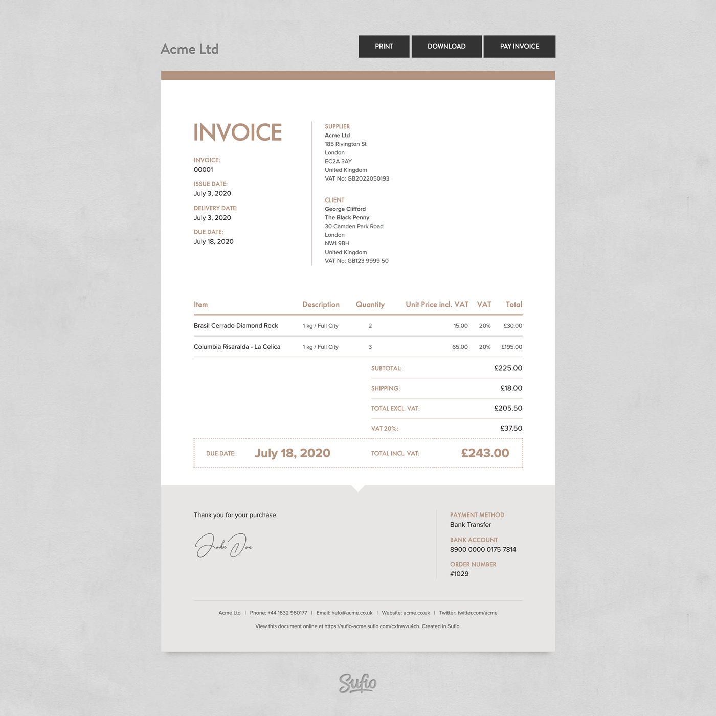 Shopify Receipt Template