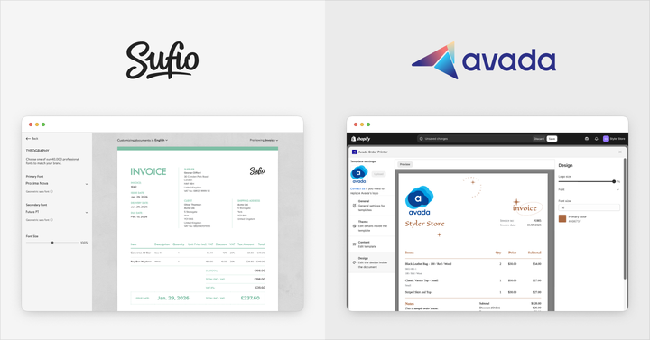 Sufio vs Avada AG Order Printer comparison