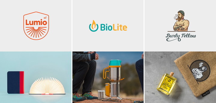 Unternehmensidentität von Lumio, BioLite und Burly Fellows